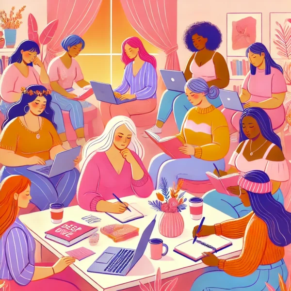 Illustration of women working together
